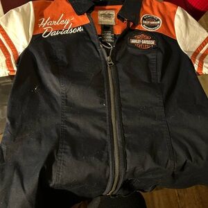 Women’s large Harley Davidson shirt zipper front 97% cotton 3% spandex
